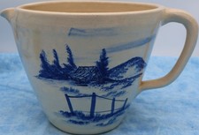 Studio Art Pottery Two-Handled Serving Bowl with Blue and Amber Reactive Glaze — listing 4