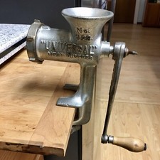 Antique Universal No. 323 Cast Iron Hand-Crank Meat Chopper / Grinder with Clamp