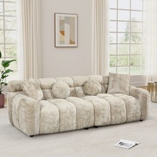 Chenille Upholstered Sofa Set (Pair of Two-Tone Sofas) — listing 5