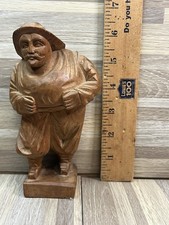 Handcrafted Wooden Folk Art Figure of a Merchant Playing Congklak/Mancala with Stone Counters — listing 6