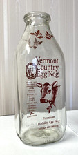 Vintage Embossed Glass One Quart Liquid Milk Bottle — listing 2
