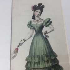 Antique Hand-Colored English Engraving of Kneeling Figure, circa 1813