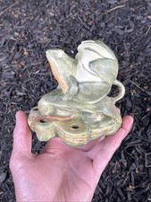 Weller Pottery Lotus Lidded Rose Bowl with Figural Lotus Bud Finial — listing 5