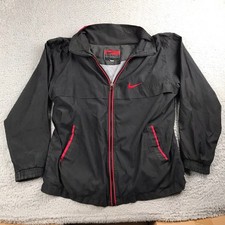 Vintage Nike Premier Hooded Nylon Windbreaker Jacket, Navy, Men's XXL