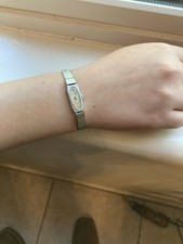 Vintage Ladies' Brown Leather Strap Watch with Gold-Tone Cushion Case — listing 5