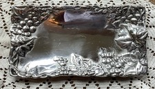 Cast Metal Two-Handled Bowl with Grape and Leaf Relief, Copper Finish — listing 5