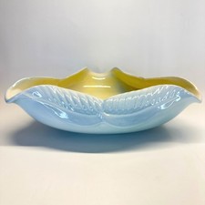 Royal Haeger Mid-Century Oblong Console Bowl with Sculptural Leaf Design and Fruit-Decorated Base — listing 2
