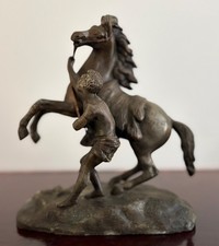 Pair of Marly Horses (Chevaux de Marly) Sculptural Figures with Grooms on Wood Bases — listing 5