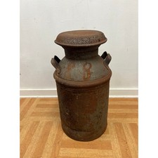 Antique Steel Milk Can with Hand-Painted Eagle and Bass Motifs (No Lid) — listing 4