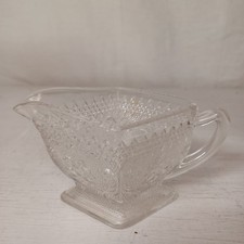 Indiana Glass Tiara Sandwich Pattern Diamond-Shaped Pressed Glass Gravy Boat — listing 4