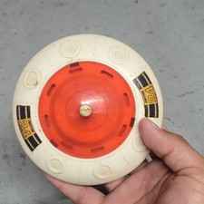 Vintage Mechanical Spacecraft "Jupiter" Tin Litho Wind-Up Flying Saucer with Box, Made in Japan