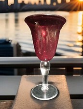 Artland Iris Hand-Blown Green Bubble Glass Wine Goblet — listing 3