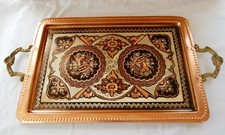 Vintage Turkish Etched Copper Wall Charger with Floral Medallion — listing 2