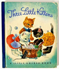 Plush Pink Cat/Kitten Baby Toy with "Three Little Kittens" Embroidery — listing 3