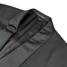 Black Double-Breasted Shawl Collar Tuxedo Dinner Jacket with Satin Lapels — listing 2