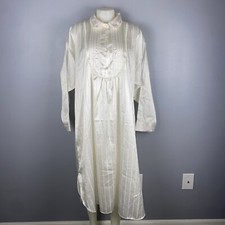 Vintage Lily of France Pink Floral Jacquard Nightgown with Ivory Lace Bodice Medium — listing 4