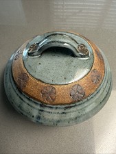 Handmade Studio Pottery Cobalt Blue Baking Dish with Handles, Signed, listing 5