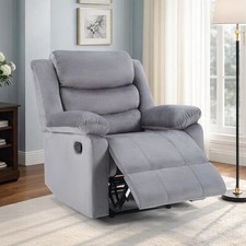 Upholstered Manual Recliner Chair in Mauve/Taupe Corduroy Fabric — listing 3