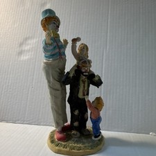 Signed Clown Figurine Holding Balloons on Onyx Marble Base Signature reads something else — listing 2