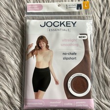 Jockey Slipshort Shapewear Boyshort, Grey with Black Floral Lace Waistband, Size XL — listing 2