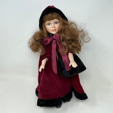 Vintage Porcelain Collector Doll in White Eyelet Christening-Style Dress — listing 3