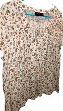 Lane Bryant Multi-Color Crinkle Pleated Button-Front Blouse, Size 22/24W — listing 3