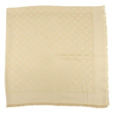 Louis Vuitton Monogram Shine Shawl Brown/Beige Silk Wool — listing 5