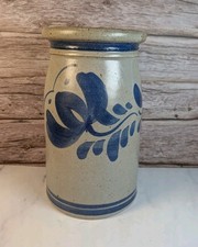 Antique Salt-Glazed Stoneware Storage Crock with Beaded Band and Lug Handles — listing 5