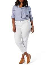 Signature by Levi Strauss & Co. Mid-Rise Cuffed Slim Boyfriend Capris, Dark Blue Wash 12 / 31 — listing 6