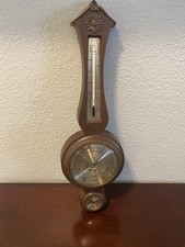 Vintage Taylor Instruments Weather Station Barometer & Thermometer in Broken-Arch Wood Case — listing 6