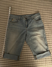 INC International Concepts size International Concepts Black & White Ikat Print Cuffed Shorts Size 8 — listing 5
