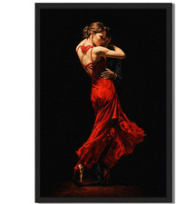 Framed Tango Dancers Art Print in Wide Wood Frame — listing 3