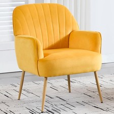 Modern Upholstered Round Barrel Accent Chair, Taupe Linen-Blend Set of 4 — listing 4