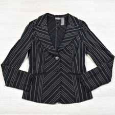Bisou Bisou Women's Black with Red Pinstripe Dress Slacks, Size 12 — listing 2