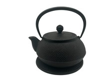 Japanese-Style Cast Iron Hobnail Tetsubin Teapot with Cup, Navy Blue — listing 2