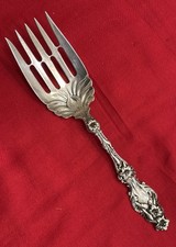 Whiting Lily Pattern Sterling Silver Fish Knife & Fork Set, Fork 7-3/4", Knife 8-1/2" — listing 2