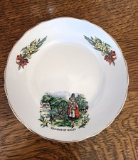 James Kent Old Foley "Souvenir of Ireland" Rectangular Trinket / Pin Tray with Colleen at Spinning Wheel — listing 2
