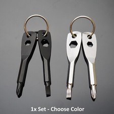Machined Metal EDC Keychain Tool / Bit Holder Fidget with Turquoise O-Rings — listing 6