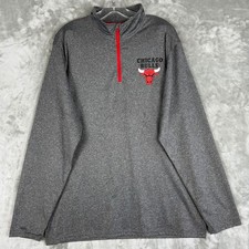 NBA UNK Chicago Bulls Net-Dri Quarter-Zip Pullover, Men's Medium