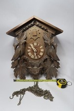 Black Forest Carved Wood Cuckoo Clock with Bird Finial and Maple Leaves — listing 4