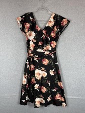 Fantaist Women's Navy Blue Fit and Flare Dress with Ruffle Collar, Size L — listing 2
