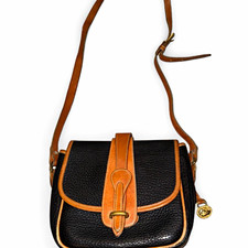 Vintage Dooney & Bourke All-Weather Leather Tan Flap Crossbody Bag — listing 3