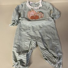 Stitchy Fish baby romper Baby Girl Pumpkin Fall Bubble Romper, Size 3m