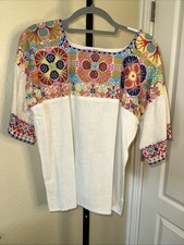 Ivy Jane Embroidered X-Stitch Print Tunic Blouse — listing 5