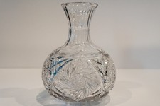 Vintage Cut Glass Cylindrical Vase with Fan, Cross-Hatch and Foliate Motifs — listing 6