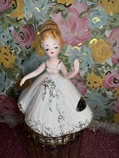 Josef Originals "Rosemary" Pink Bonnet Girl with Parasol Music Box Figurine, 7.25" — listing 2