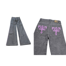 U.T. Sports Collections Y2K Baggy Denim Jeans with Embroidered Back Pockets, Size 40/32 — listing 3