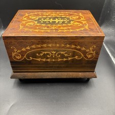 Italian Sorrento Inlaid Marquetry Musical Side Table with Floral Rosewood Top — listing 3