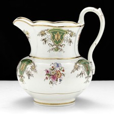 Antique Brown Transferware Milk Jug with Punch and Judy / Figural Portrait Motif