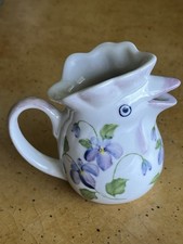 Hand-Painted Figural Rooster Creamer / Small Pitcher with Floral Motif — listing 6